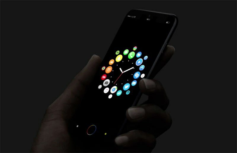 Концепт iOS 11 с новым круговым интерфейсом в стиле Apple Watch